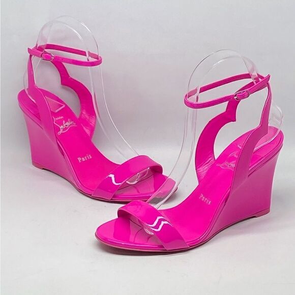 Christian Louboutin Zeppa Chick 85mm Patent Leather Wedges size 37 - Picture 6 of 16